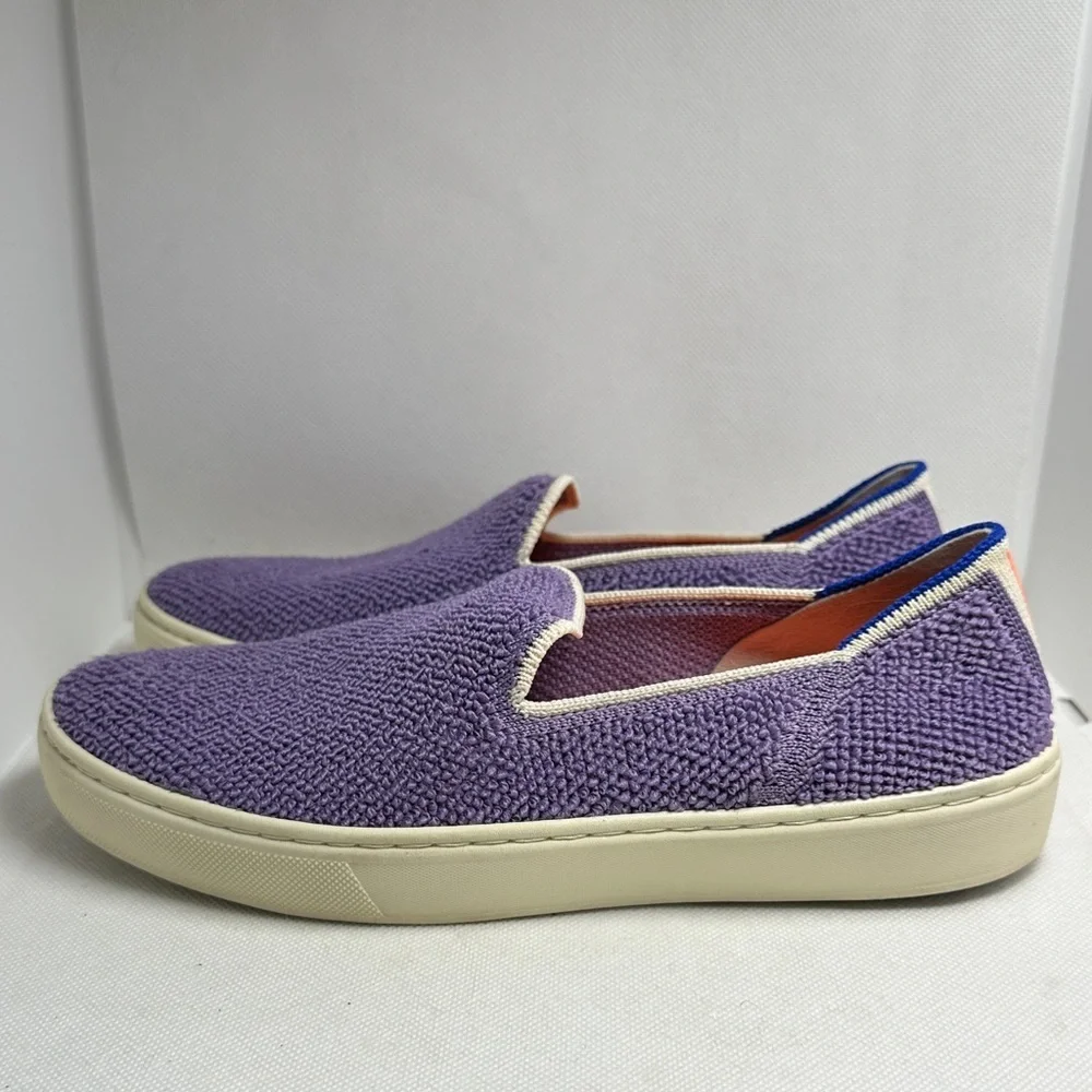 Rothy’s The Sneaker Amethyst Terry Purple Slip On Sneakers Women's Size 6